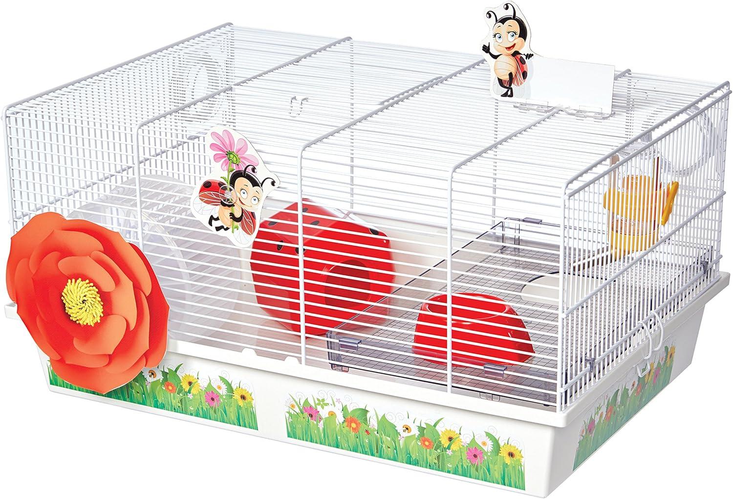 Midwest Homes for Pets Hamster Cage | Lovely Ladybug Theme | Accessories & Decals Included